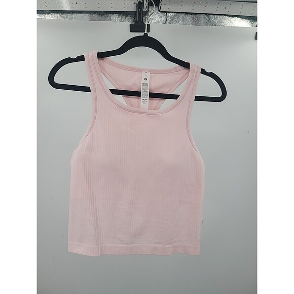 lululemon athletica Tops - Lululemon Eb To Street Racerback Crop Top In Pink Mist  Sz 12 NWT
